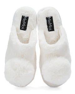 The Gloria Plush Slippers in Ivory