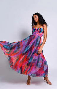 Amara Gown in Rainbow Waves