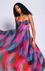 Load image into Gallery viewer, Amara Gown in Rainbow Waves
