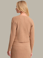 Load image into Gallery viewer, Lorelai Cropped Rib Cardigan in Fawn Heather