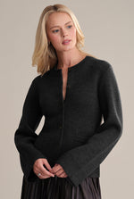 Load image into Gallery viewer, Catherine Wool Cardigan in Black