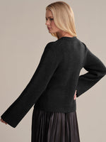 Load image into Gallery viewer, Catherine Wool Cardigan in Black