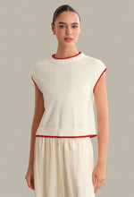 Load image into Gallery viewer, Pearl Cap Sleeve Pullover in Chalk