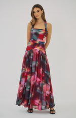 Load image into Gallery viewer, Aza Dress in Blurred Orchids