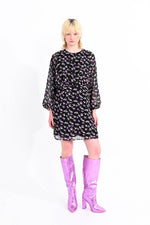 Load image into Gallery viewer, Long Sleeve Mini Dress in Purple Amy
