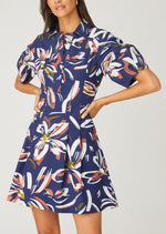 Load image into Gallery viewer, Havanna Dress in Navy/Ivory Multi
