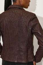 Load image into Gallery viewer, Meeow Leather Jacket in Brown Animal