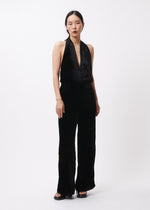 Load image into Gallery viewer, Nevila Velvet Jumpsuit in Black
