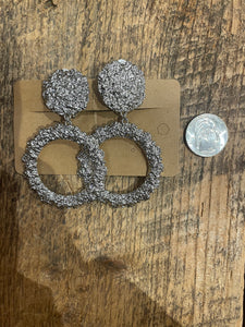 Textured Statement Clip-Ons in Silver