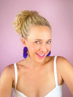 Load image into Gallery viewer, Sparkle and Shine Earrings in Blue Lazersheen