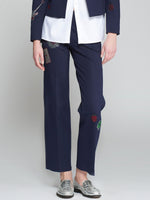 Load image into Gallery viewer, Martina Strass Trouser in Navy Punto