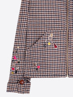 Load image into Gallery viewer, Selena Houndstooth Bomber Jacket in Marine Multi