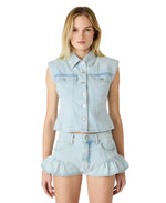 Load image into Gallery viewer, Cassady Denim Top in Sulphur