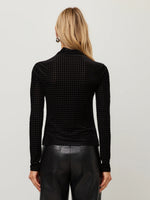 Load image into Gallery viewer, Selena Velvet Burnout Ruched Top in Black