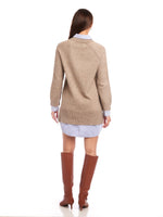 Load image into Gallery viewer, Carrie Mixed Media Sweater Dress in Wood