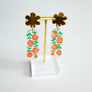Orange Blossom Flower Resin Earring