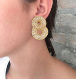 Load image into Gallery viewer, Double Circle Gush Earrings in Clear
