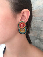 Load image into Gallery viewer, Double Circle Gush Earrings in Multi
