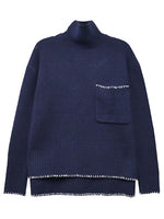 Load image into Gallery viewer, Sylvie Edge Stitch Sweater in Navy
