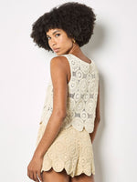 Load image into Gallery viewer, Crochet Top in Stone