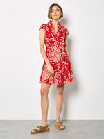 Load image into Gallery viewer, Button-Down Dress in Tropical Red