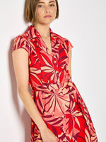 Load image into Gallery viewer, Button-Down Dress in Tropical Red