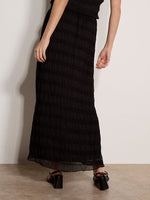Load image into Gallery viewer, Textured Chiffon Maxi Skirt in Black