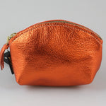 Load image into Gallery viewer, The Metallic Simon Makeup Clutch in Mango