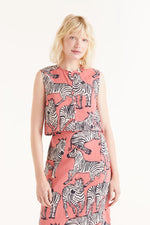 Load image into Gallery viewer, Zebra Print Top in Washed Red