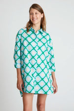 Load image into Gallery viewer, Oversized Tunic in Turquoise Geo
