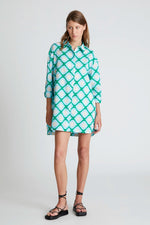 Load image into Gallery viewer, Oversized Tunic in Turquoise Geo