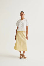 Load image into Gallery viewer, Short Sleeve Cotton Top with Colorful Buttons in White