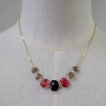 Load image into Gallery viewer, Semi Stacked Necklace in Black, Smoke and Ruby
