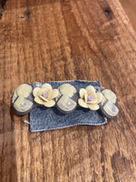 Load image into Gallery viewer, Cameo and Porcelain Flower Barrette in Washed Black