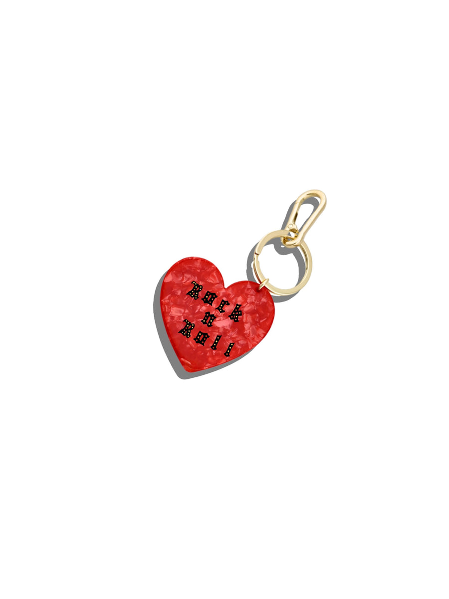 Hand-painted Rock n Roll Heart Bag Charm + Keychain – Mint Julep