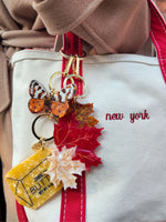 Load image into Gallery viewer, Hand-painted Tiger Moth Bag Charm + Keychain