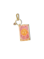Load image into Gallery viewer, Hand-painted Sun Tarot Card Bag Charm + Keychain