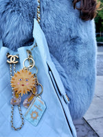 Load image into Gallery viewer, Hand-painted Celestial Sun Bag Charm + Keychain