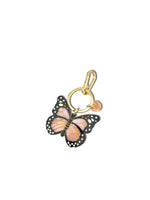 Load image into Gallery viewer, Hand-painted Pink Monarch Butterfly Bag Charm + Keychain