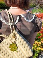 Load image into Gallery viewer, Hand-painted Lucky Clover Bag Charm + Keychain