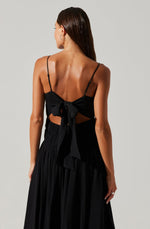 Load image into Gallery viewer, Andrina Smocked Midi Dress in Black
