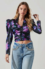Load image into Gallery viewer, Lili Top in Purple Floral Multi