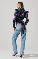 Load image into Gallery viewer, Lili Top in Purple Floral Multi