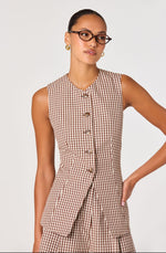 Load image into Gallery viewer, Karan Vest in Brown Checker