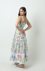 Load image into Gallery viewer, Aithana Maxi Dress in White Multi Garden
