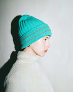 Load image into Gallery viewer, Lurex Jazzy Stripe Hat in Tiffany Blue
