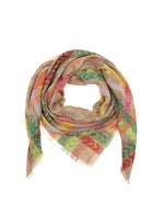 Load image into Gallery viewer, Heart and Chevron Square Scarf in Camel