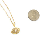 Load image into Gallery viewer, Enamel Eye Necklace in Gold/Green