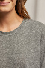 Load image into Gallery viewer, Axel Long Sleeve Boxy Crew Tee in Heather Grey