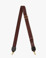Load image into Gallery viewer, Adjustable Crossbody Strap in Chocolate Tonal Bonjour Au Revoir